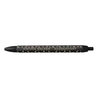 Elegant Accountant Numbers Chic Gold Personalised Black Ink Pen