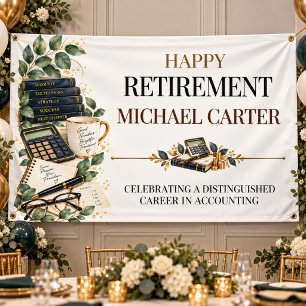 Elegant Accountant Retirement Career Celebration Banner