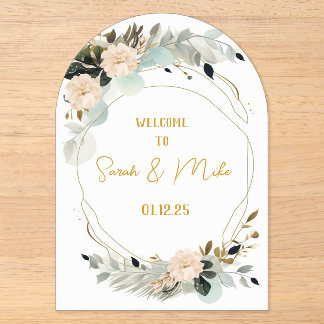 Elegant Acrylic Arch Modern Wedding Invitation