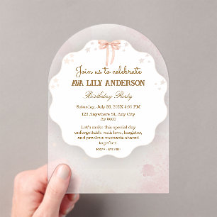 Elegant Acrylic Birthday Invitation 