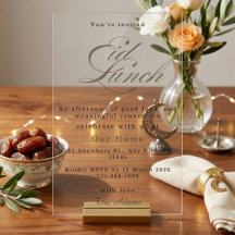 Elegant Acrylic Eid Lunch Minimalist Islamic Party