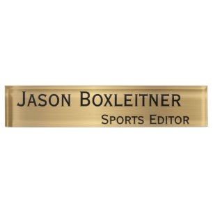 Elegant Acrylic Gold Name Plate