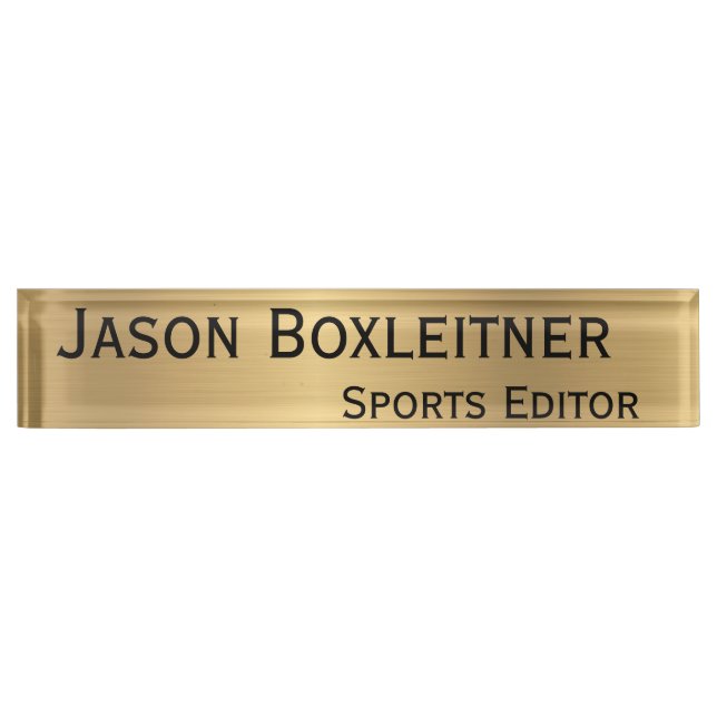 Elegant Acrylic Gold Name Plate (Front)