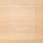 Elegant Acrylic Minimalist Wedding Invitation<br><div class="desc">Designed to coordinate with for the «Modern Classic» Wedding Invitation Collection. To change details,  click «Personalise». View the collection link on this page to see all of the matching items in this beautiful design or see the collection here: https://bit.ly/3H2bCfh</div>