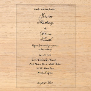 Elegant Acrylic Wedding Invitation