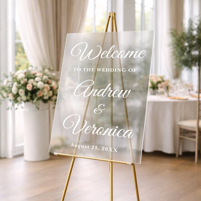 Elegant Acrylic Wedding Welcome Sign Script Names (Creator Uploaded)