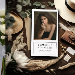 Elegant Actress Model Professional Photo Business Card