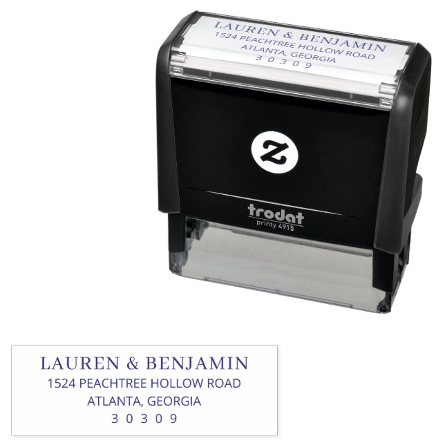 Elegant Address Label Design Self-inking Stamp (In Situ)