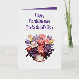 Elegant Administrative Professionals Day Flowers Foil Greeting Card