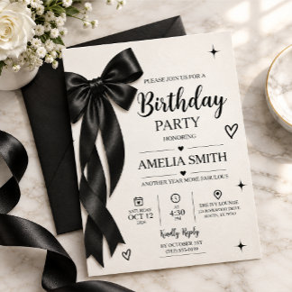 Elegant Adult Birthday Party Invitation