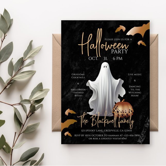 Elegant Adult Halloween Party Invitation Template  (Creator Uploaded)