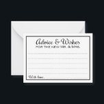 Elegant Advice and Wishes Mr and Mrs Wedding<br><div class="desc">These elegant wedding advice and wishes cards will be the perfect addition to your wedding reception. This design features a classic, simple black border with the text "Advice & Wishes for the new Mr. and Mrs." in a combination of calligraphic and simple black fonts. The card has space available for...</div>