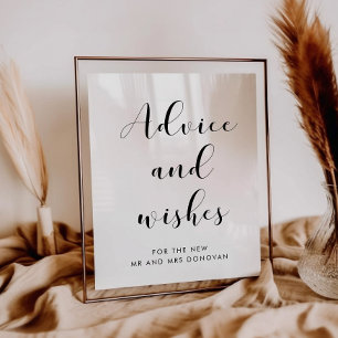 Elegant Advice and wishes wedding sign