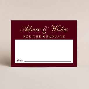 Elegant Advice For Grad Burgundy Gold Graduation Enclosure Card