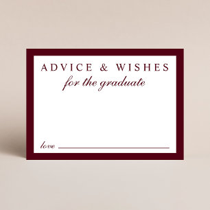 Elegant Advice For Grad Burgundy Gold Graduation Enclosure Card