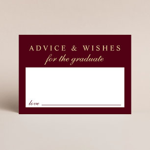 Elegant Advice For Grad Burgundy Gold Graduation Enclosure Card