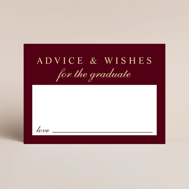 Elegant Advice For Grad Burgundy Gold Graduation Enclosure Card (Creator Uploaded)