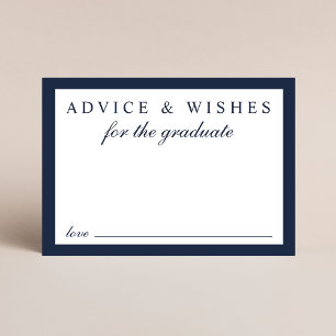 Elegant Advice For The Grad Blue Gold Graduation Enclosure Card