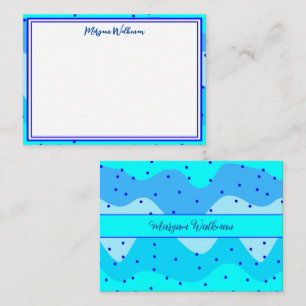 Elegant Aesthetic Colourful Blue Border Name Card
