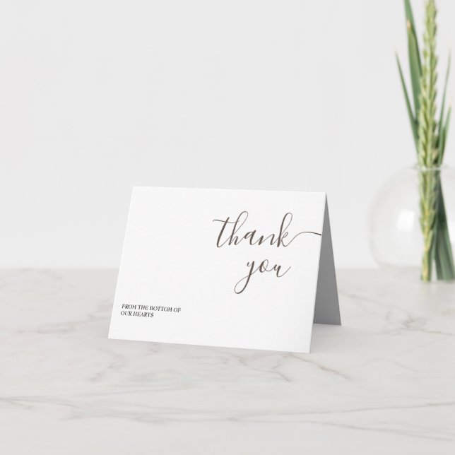 Elegant Aesthetic Minimalist ThankYou Folded Card (Front)