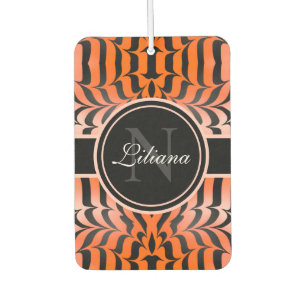 Elegant Aesthetic Orange & Black Tiger Skin Print Car Air Freshener