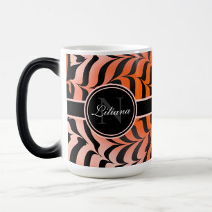 Elegant Aesthetic Orange & Black Tiger Skin Print Magic Mug