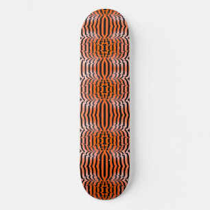 Elegant Aesthetic Orange & Black Tiger Skin Print Skateboard