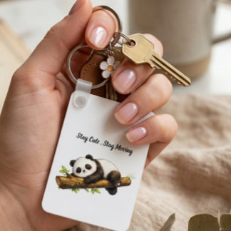 Elegant Aesthetic Panda Gift – Simple Minimal Cute Key Ring