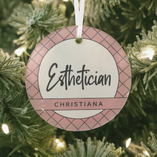 Elegant Aesthetician Beautician Personalised Glass Tree Decoration