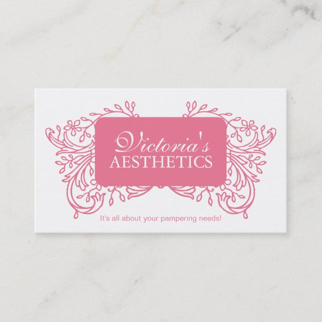 Elegant Aesthetician Business Card (Front)