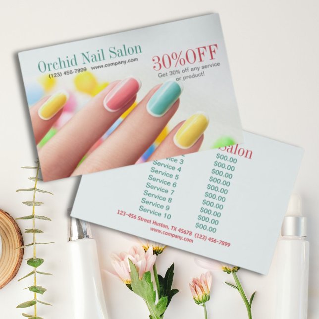 Elegant Aesthetician SPA Nail Salon Price Lists  Flyer (Elegant Esthetician SPA Nail Salon Price Lists Flyer)