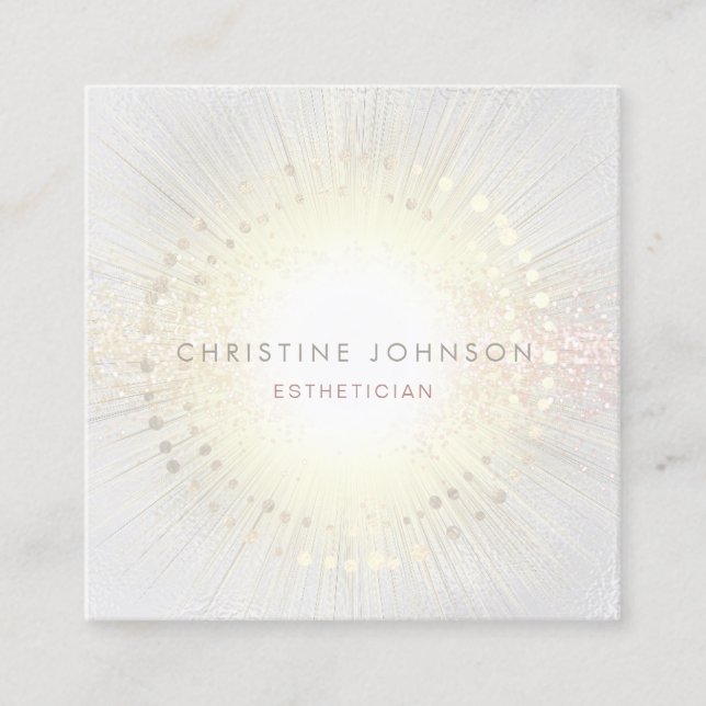 elegant aesthetician square business card (Front)