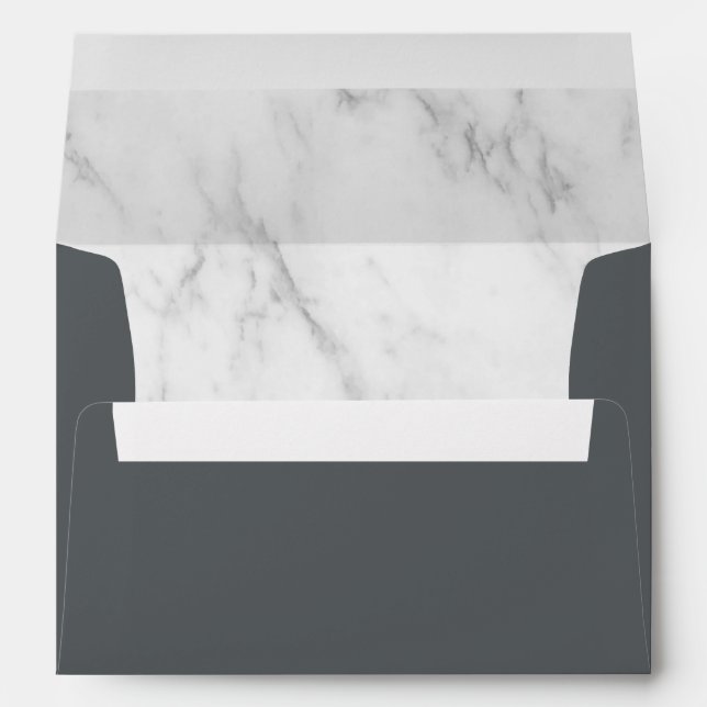 Elegant Affair Charcoal Grey and Marble Envelopes (Back (Bottom))