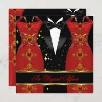 Elegant Affair Red Dress Black Tie Gold Birthday 3