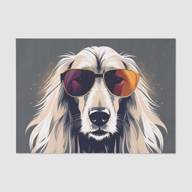 Elegant Afghan Hound Tissue Paper (Front)