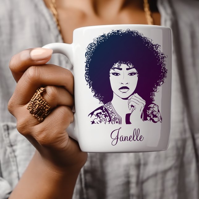 Elegant African American Afro Woman  Coffee Mug (Creator Uploaded)