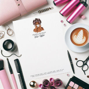 Elegant African American Hair Salon Custom Letterhead