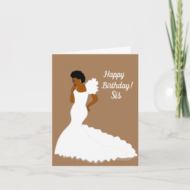 Elegant African American Sister Birthday Card (Front)