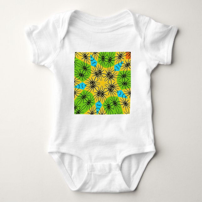 Elegant African-Inspired Spider Traditional Motif  Baby Bodysuit (Front)