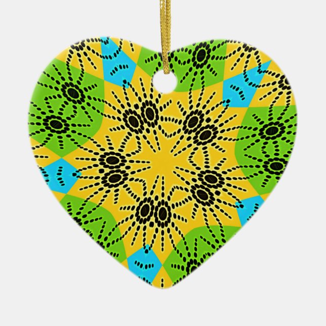 Elegant African-Inspired Spider Traditional Motif  Ceramic Tree Decoration (Front)