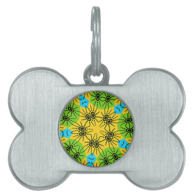 Elegant African-Inspired Spider Traditional Motif  Pet Tag (Front)