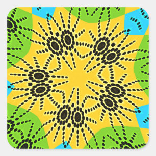 Elegant African-Inspired Spider Traditional Motif  Square Sticker