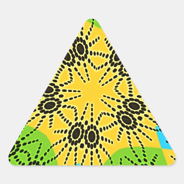 Elegant African-Inspired Spider Traditional Motif  Triangle Sticker (Front)