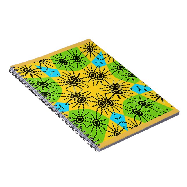 Elegant African Spider Motif vector art print! Spiral Notebook (Right Side)