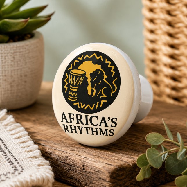 Elegant African Tribal Drum Dance Ceramic Knob (Creator Uploaded)