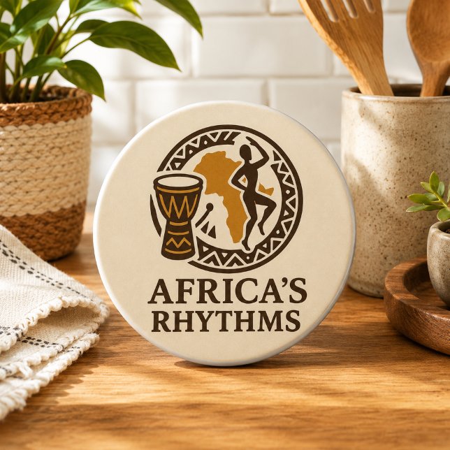 Elegant African Tribal Drum Dance Ceramic Knob (Creator Uploaded)