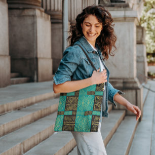 Elegant African Tribal Geometric Pattern  Tote Bag