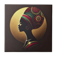 Elegant African Woman Portrait Illustration