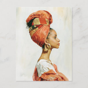 Elegant African Woman Portrait Postcard