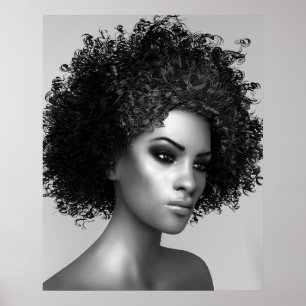 Elegant Afro Hair Poster